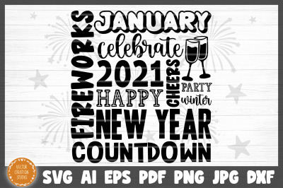 2021 Happy New Year SVG Cut File