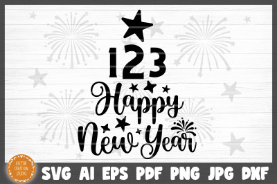 123 Happy New Year SVG Cut File