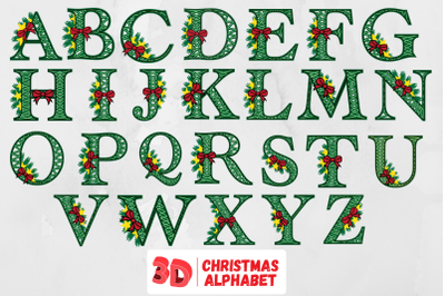 3D Christmas Alphabet SVG Bundle