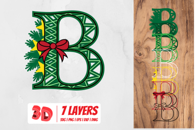 3D Christmas Letter B