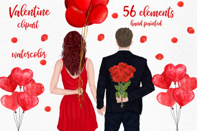Couples Clipart Valentines day Love clipart Custom People
