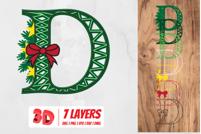 3D Christmas Letter D