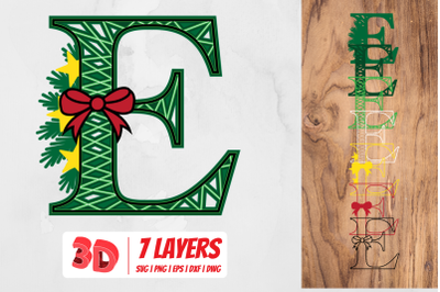 3D Christmas Letter E