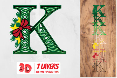 3D Christmas Letter K