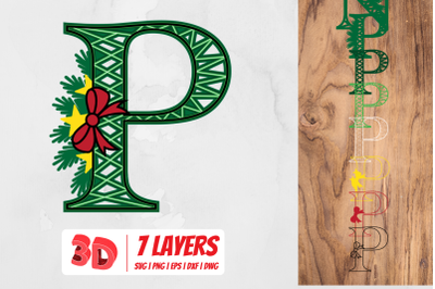 3D Christmas Letter P