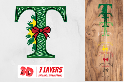 3D Christmas Letter T