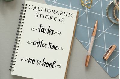 Calligraphic Scripts Bundle Stickers For Planners