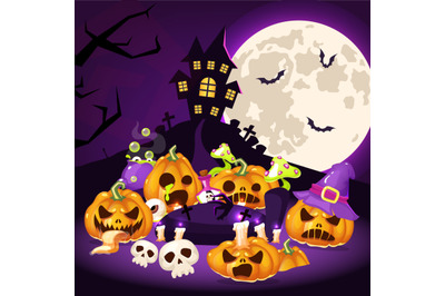 Halloween cartoon vector illustration