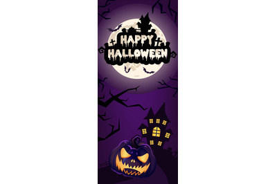 Happy Halloween vertical banner template