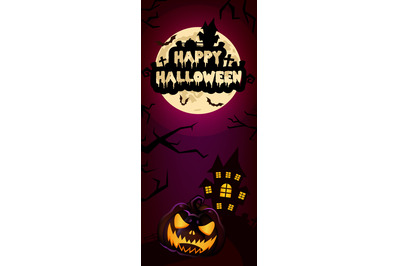 Happy Halloween vertical banner template