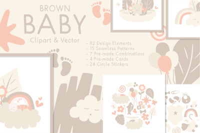 Brown Baby Cliipart &amp; Vector