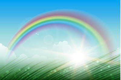 Rainbow Landscape Background