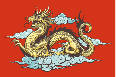 Traditional Chinese Dragon in the Sky