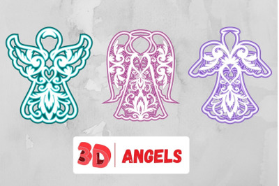 3D Angels SVG Bundle