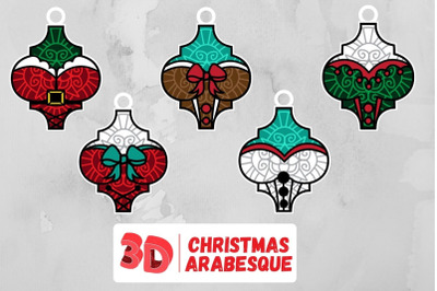 3D Christmas Arabesque SVG Bundle