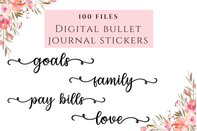 Elegant Stickers for Planners, Bullet Journal Stickers