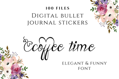 Hearts Ornaments Calligraphic Stickers Bundle for Planners