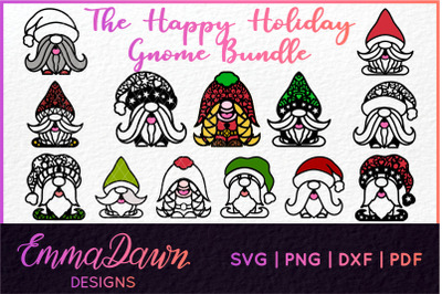 THE HAPPY HOLIDAY GNOME BUNDLE SVG 13 DESIGNS