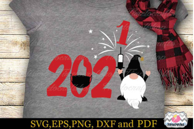 Gnomes with Face Masks SVG, New Year Gnome SVG, Gnome Vaccine 2021