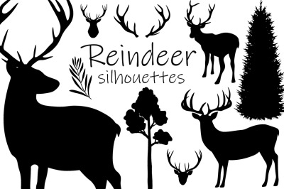 Reindeer silhouettes vector. Reindeer silhouettes SVG.