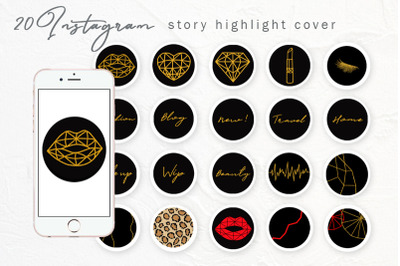Instagram story highlight icons, story sticker
