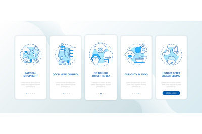 Introducing baby food requirements onboarding mobile app page screen w