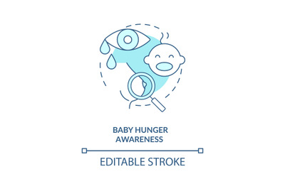 Baby hunger awareness concept icon