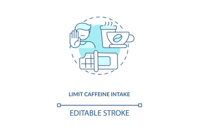 Limit caffeine intake concept icon