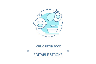 Curiosity in food concept icon