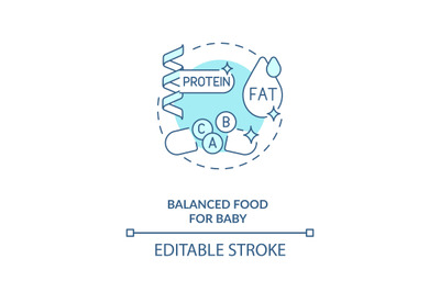 Balanced food for baby concept icon