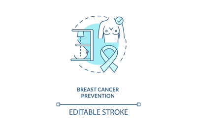 Breast cancer prevention concept icon