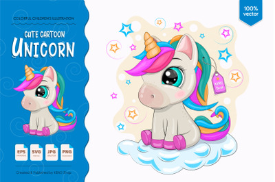 Cartoon little Unicorn