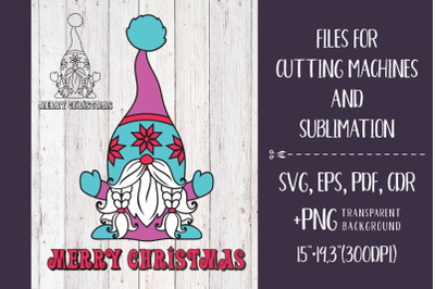 Merry Christmas - Nordic Gnome SVG