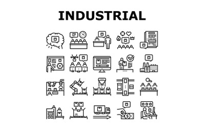 Industrial Process Collection Icons Set Vector