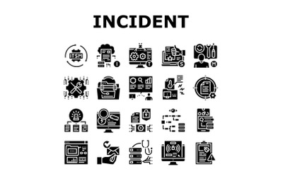 Incident Management Collection Icons Set Vector