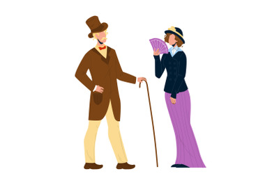 1900 Victorian People Lady And Gentleman Vector