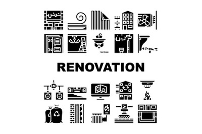 Home Renovation Repair Collection Icons Set Vector