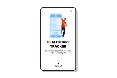 Healthcare Tracker Smartphone Application Vector