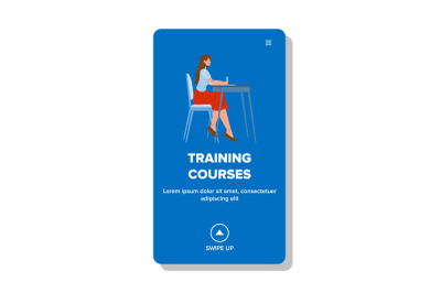 Training Courses Visiting Woman Student Vector