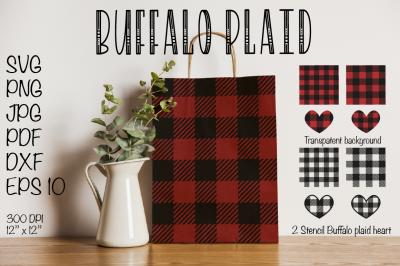 Buffalo Plaid SVG&2C; Buffalo Plaid Heart SVG Valentines SVG Buffalo Plai