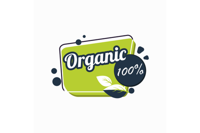 Label organic guaranteed product. Eco fresh nutrition sticker