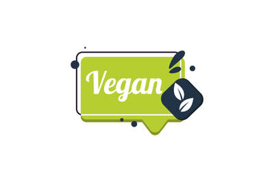 Vegan icon isolated for tag product. Vector fresh and healthy