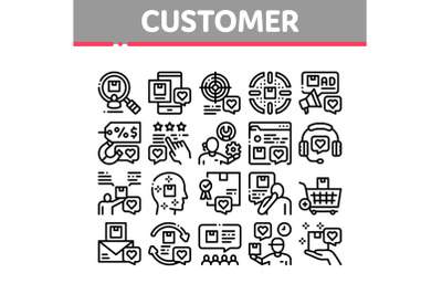 Buyer Customer Journey Collection Icons Set Vector