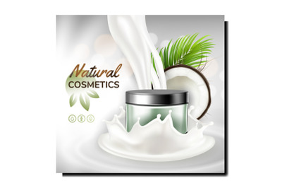 Natural Cosmetics Creative Promo Banner Vector