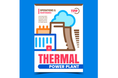 Thermal Power Plant Creative Promo Banner Vector