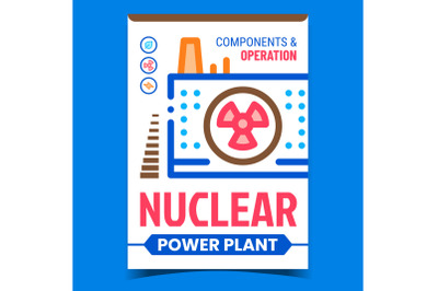 Nuclear Power Plant Creative Promo Banner Vector