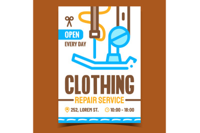 Clothing Repair Service Promotion Poster Vector