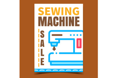 Sewing Machine Sale Creative Promo Poster Vector