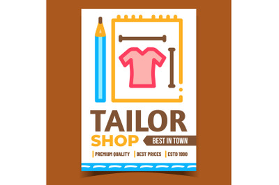 Tailor Shop Creative Advertising Banner Vector