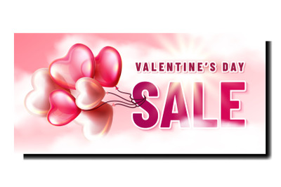 Valentines Day Sale Advertising Poster Vector